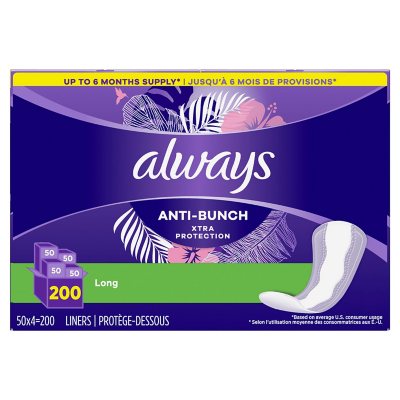 Always Thin No Feel Protection Daily Liners Regular Absorbency Scented, 72  Count