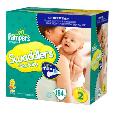 Pampers Swaddlers, Size 2 (12-18 lbs.), 184 ct. - Sam's Club