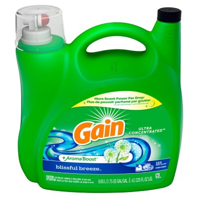 Gain +AromaBoost Ultra Concentrated Liquid Laundry Detergent, Blissful Breeze, 164 Loads (225 fl