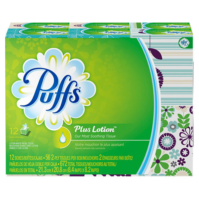 Puffs Plus Lotion Facial Tissue (12 cubes 56 ct.)