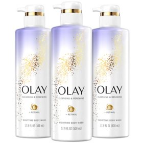 Olay Cleansing & Renewing Nighttime Body Wash with Retinol (17.9 fl. oz., 3 pk.)