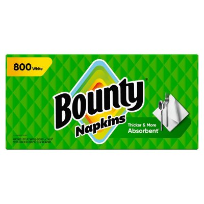 Bounty Paper Napkins, White, 800 Count