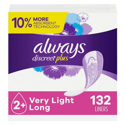 Always Discreet plus Incontinence Liners for Women, Very Light