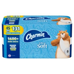 Charmin Ultra Soft Toilet Paper 45 Super Roll Bath Tissue 208 Sheets Per Roll Sam S Club