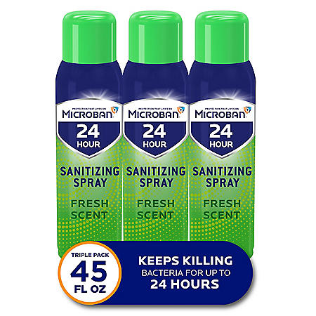Microban 24-Hour Disinfectant Sanitizing Spray, Fresh Scent (15 oz., 3 pk.)
