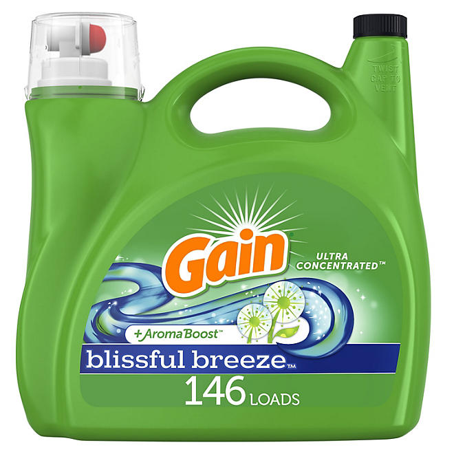 Gain Ultra Concentrated Liquid Laundry Detergent, Blissful Breeze (200 fl. oz., 146 loads)