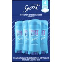Secret Outlast Invisible Solid Antiperspirant Deodorant for Women, Completely Clean (2.6 oz., 4 ct.)