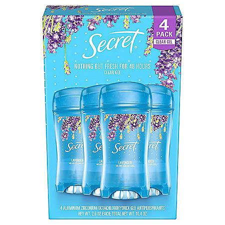 Secret Fresh Antiperspirant and Deodorant Clear Gel For Women, Luxe Lavender (2.6 oz., 4 pk.)