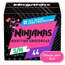 Ninjamas Nighttime Bedwetting Underwear for Girls  Size: Small-Extra Large