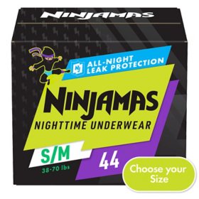 Ninjamas Nighttime Bedwetting Underwear for Boys, Size: Small - Extra Large