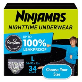 Ninjamas Nighttime Bedwetting Underwear for Boys (Size: Small - Extra Large)