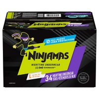 Ninjamas Nighttime Bedwetting Boys Underwear, Size L/XL (34 ct.)