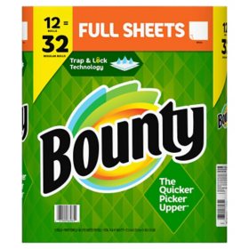 Bounty Full-Sheet Paper Towels, White (86 sheets/roll, 12 ct)