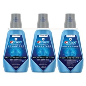 Crest Pro-Health Advantage Multi-Protection Mouthwash, Smooth Mint, 33.8 oz., 3 pk.