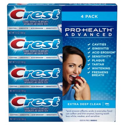 Crest ProHealth Advanced Toothpaste, Extra Deep Clean (5.1 oz., 4 pk