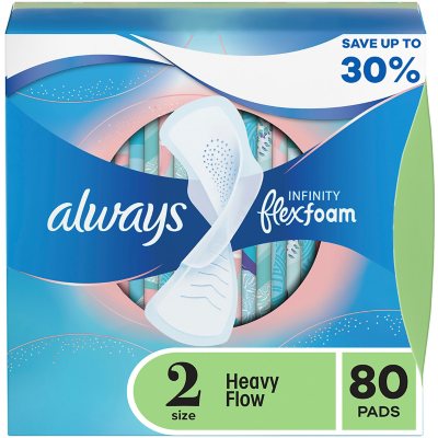 Always® Infinity™ with Avec Flex Foam Unscented Size 4 Sanitary Pads 28 ct  Box