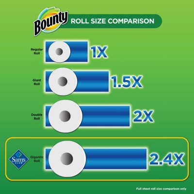 Bounty Paper Towels 15 Gigantic Rolls Sam S Club