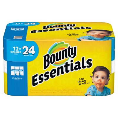 Bounty Select-A-Size Paper Towels, White, 12 Double Rolls, Size: Double (SAS)