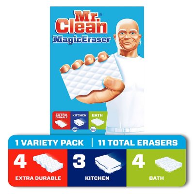 Bộ đa dạng miếng tẩy vết bẩn Mr. Clean Magic Eraser (11 cái) - Sam\'s Club: Nếu bạn muốn có nhiều lựa chọn cho việc tẩy rửa vết bẩn khó chịu trên các bề mặt khác nhau, bộ đa dạng miếng tẩy vết bẩn Mr. Clean Magic Eraser (11 cái) tại Sam\'s Club là sự lựa chọn hoàn hảo của bạn. Với nhiều miếng tẩy rửa trong bộ, bạn sẽ có đủ số lượng để sử dụng trong gia đình và giữ cho mọi thứ luôn sạch sẽ và tươi mới.