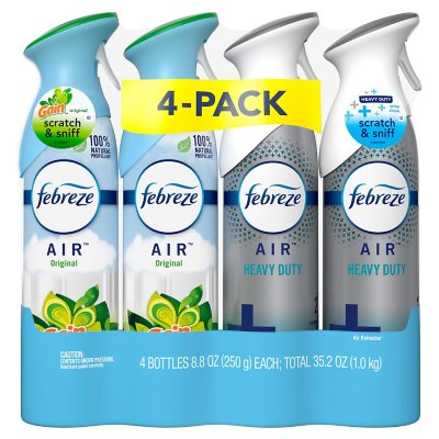 Febreze Car Air Freshener, 2 Gain Original and 2 Gain Island Fresh scents  (4 Count.06 fl oz)