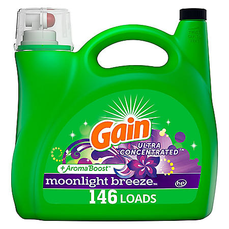 Gain Ultra Concentrated and AromaBoost Liquid Laundry Detergent, Moonlight Breeze (200 oz., 146 loads)