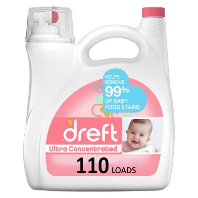 Dreft Ultra Concentrated Liquid Laundry Detergent 110 Loads 150 Fl Oz Sam S Club