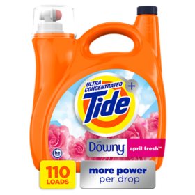 Tide + Downy Liquid Laundry Detergent, April Fresh 150 fl. oz., 110 loads