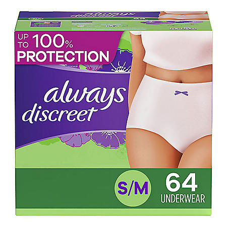Always Discreet, Incontinence & Postpartum Underwear for Women, Maximum, Various Sizes
