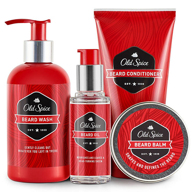 Old Spice Beard Lineup for Men: Beard Wash, Conditioner, Balm, and Oil Regimen Box Set