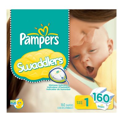 Pampers Swaddler Diapers, size 1 (8-14 lbs.), 160 ct. - Sam's Club