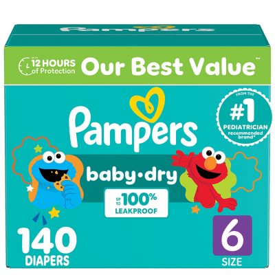 Pampers Baby Dry Diapers, Sizes 1-7 Sam's Club