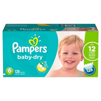 4 new pampers baby-dry size 6 over 35+Lbs Sample