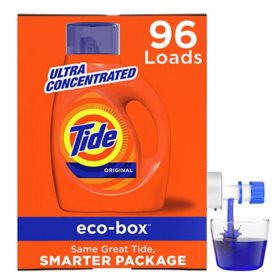 Tide Liquid Laundry Detergent Eco-Box, Original Scent, HE Compatible (105 fl. oz., 96 loads)