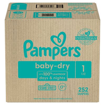 Pampers Baby Dry One-Month Supply Diapers (Sizes: 1-6) - Sam's Club
