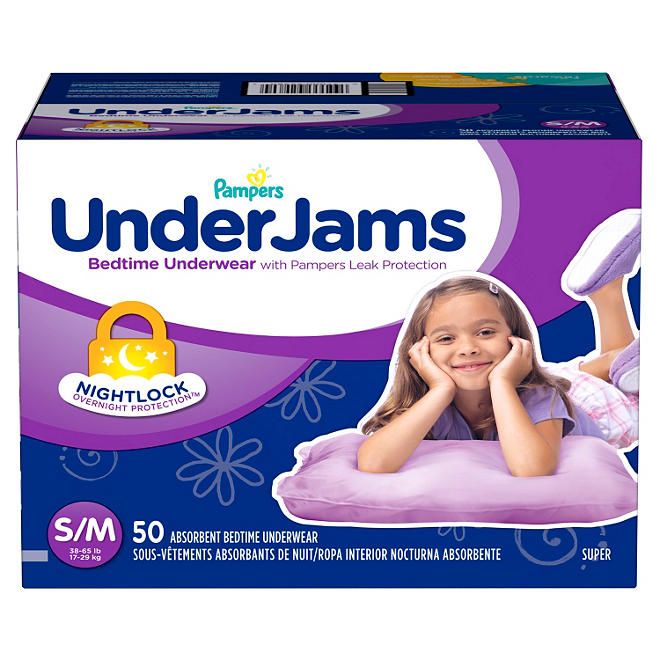Pampers UnderJams Bedtime Underwear for Girls (Choose Your Size)