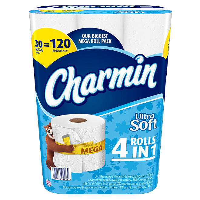 Charmin Ultra Soft Toilet Paper (30 Mega Rolls)