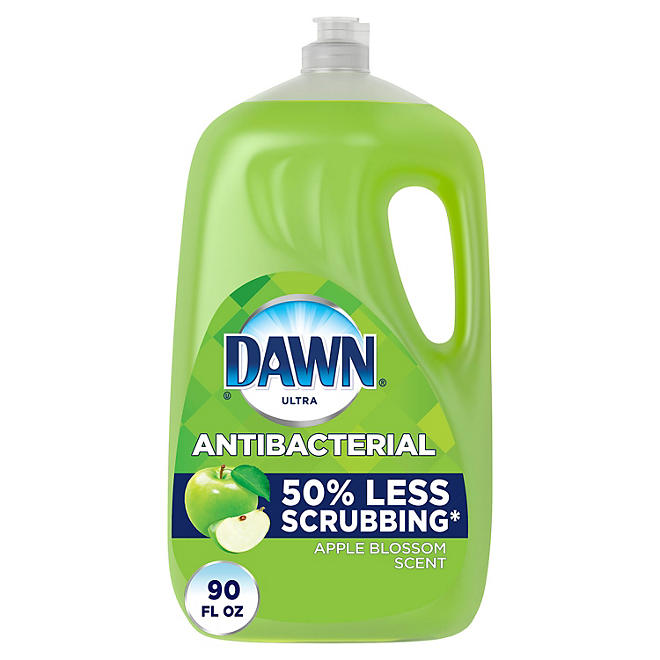 Dawn Ultra Antibacterial Hand Soap, Dishwashing Liquid Dish Soap, Apple Blossom Scent 90 fl. oz.