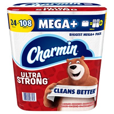 Charmin Ultra Strong Super Mega Toilet Paper (24 rolls) - Sam's Club