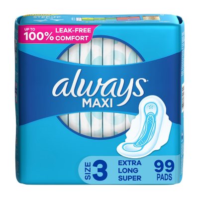 Always Maxi Daytime Pads with Wings, Unscented - Size 3 (99 ct.) - Sam ...