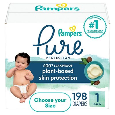 Pampers Pure Diapers Size 1  198 Count 