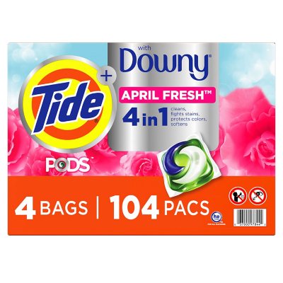 Tide PODS with a Touch of Downy, Liquid Laundry Detergent Pacs, April Fresh  (104 ct) - Sam's Club