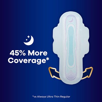 Always Ultra Thin Overnight Pads with Flexi-Wings, Unscented