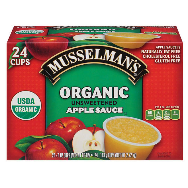 Musselman's Organic Unsweetened Applesauce (4 oz. cups, 24 ct.)