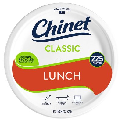 Chinet Classic White, Round All Occasion Fiber Plates, 8.75 Inch, 100 Count
