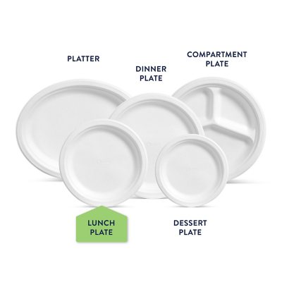 Chinet Classic White Compartment Plate – 10.375 in – 32 ct – 2 pk