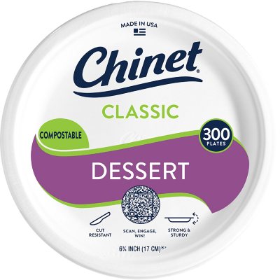 Chinet 6.5 Classic White Appetizer and Dessert Plates, 300 ct.