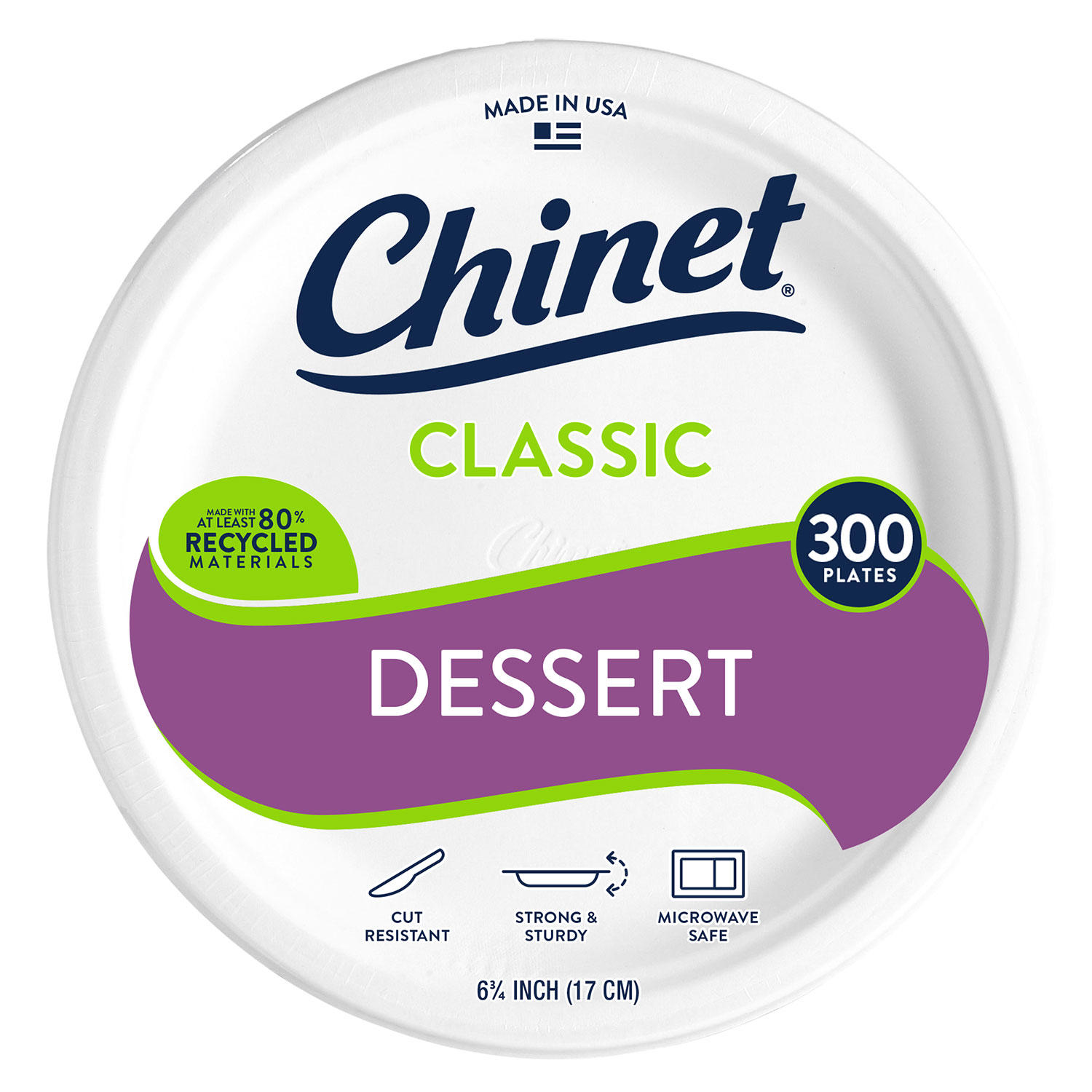 Chinet Classic Dessert Plates, 6.75' (300 ct.)