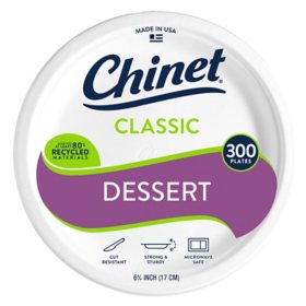 Chinet Classic White Appetizer & Dessert Plates, 6.75" (300 ct.)