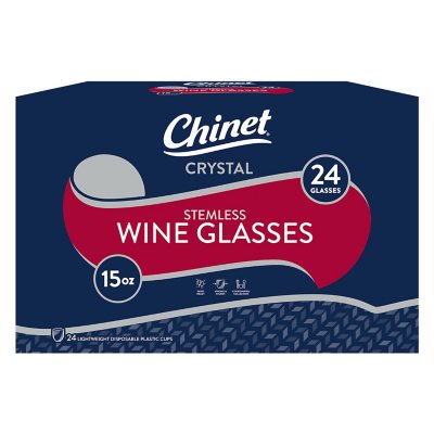 Chinet Cut Crystal Stemless Wine Glass 15 oz., 24 Count
