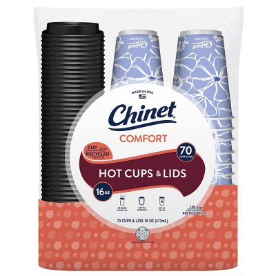 60 ct. Hot Cups & Lids Chinet Comfort Cup 16 oz 
